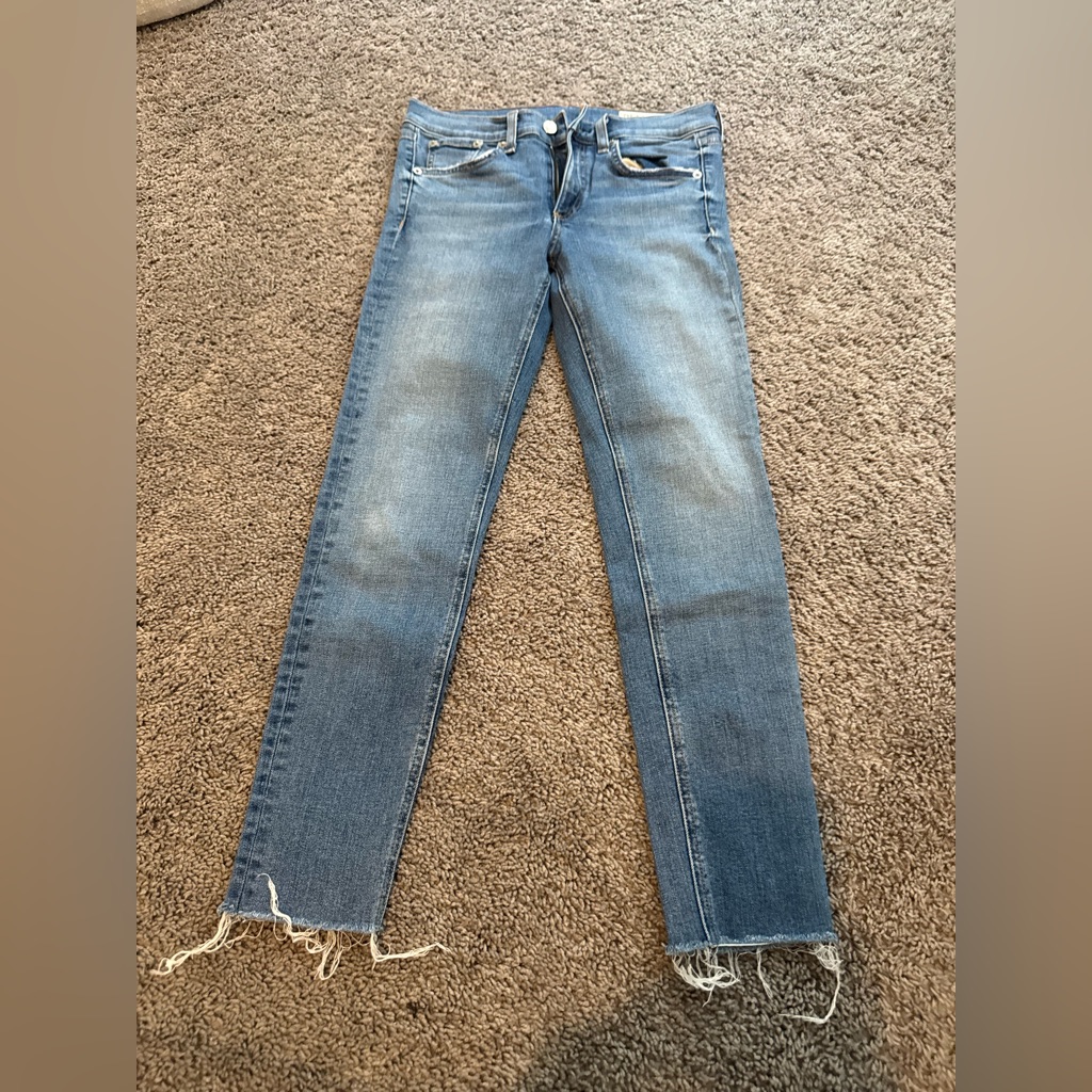 Rag & Bone Women's Distressed Blue Skinny Jeans